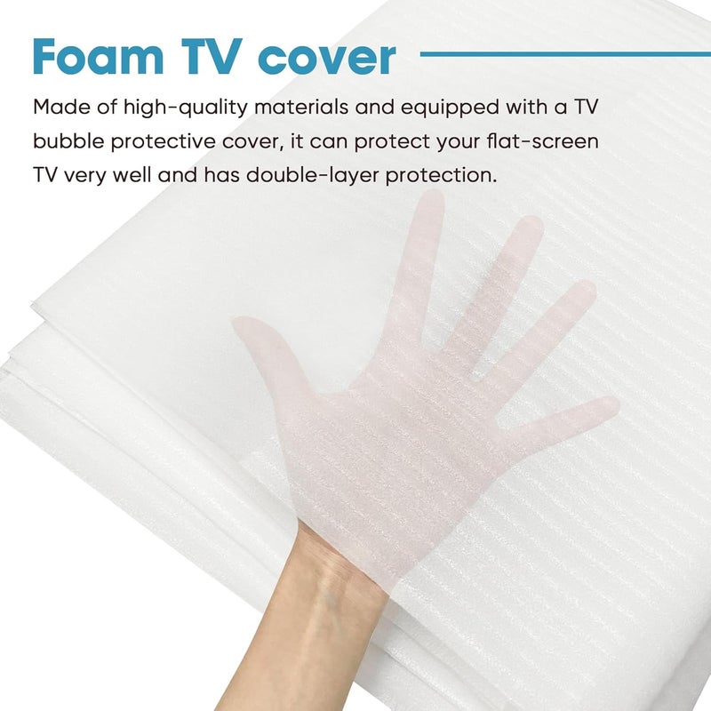 SYBECHATF Foam Flat Screen TV Cover and Bubble TV Protective Cover Fits Up to 65''W x 36''H, Flat Screen TV Protection During House Moving,Home Renovation, or Storing (2-Foam and Bubble) - Image 4